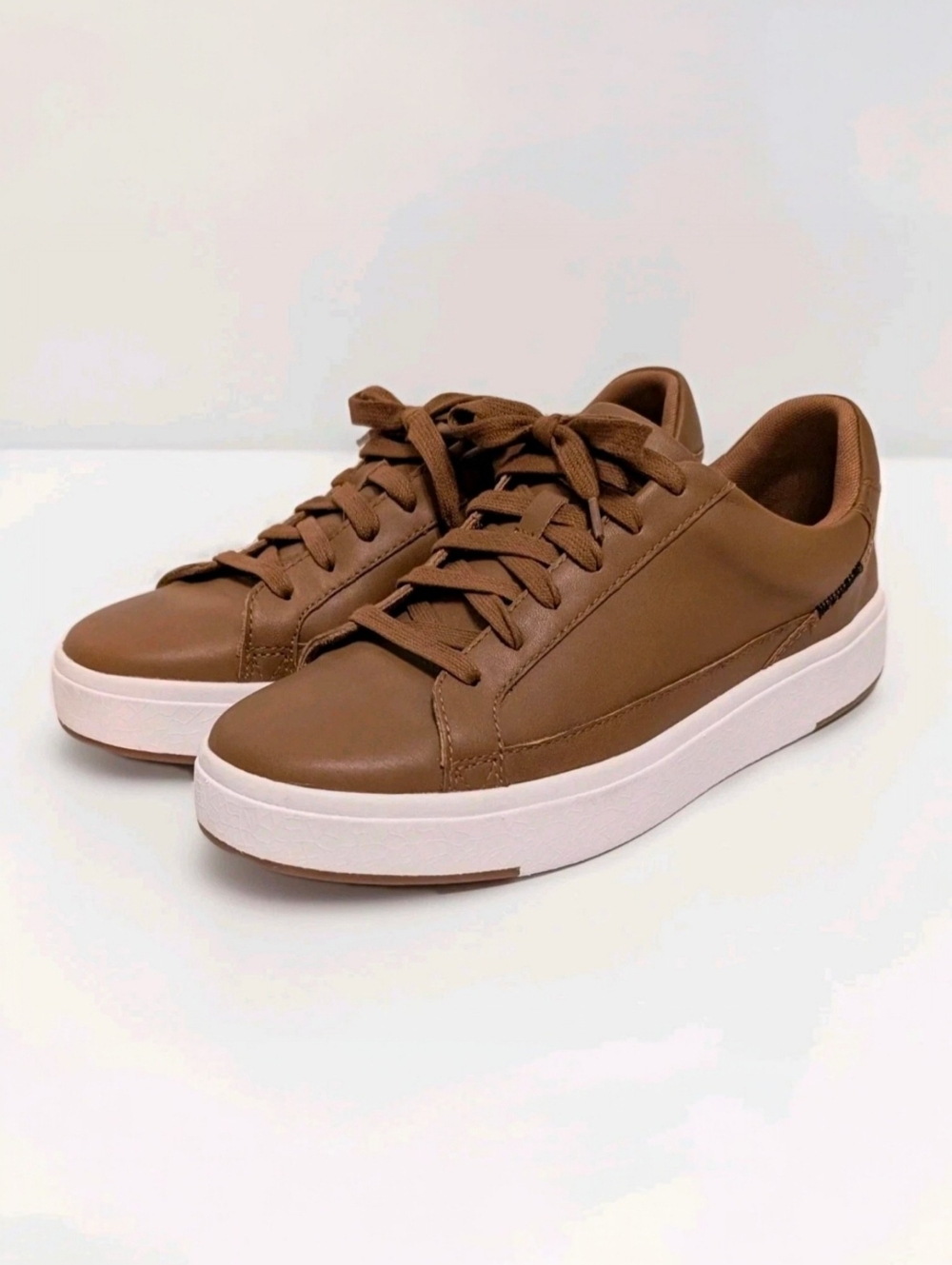 Kizik Vegas Shoes Womens Size 9W Brown Leather Lace Up Slip On Casual Low Top